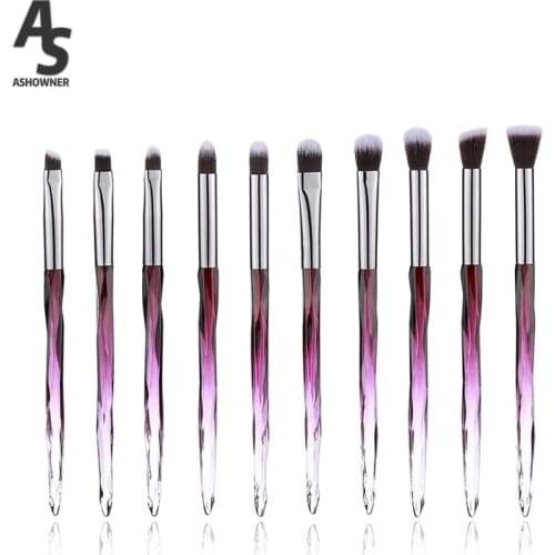 10pcs/Set Makeup Brush Mini Diamond Make Up Brushes Eye Shadow Lip Eyebrow Brushes High Quality Professional Lip Eyeliner Tools
