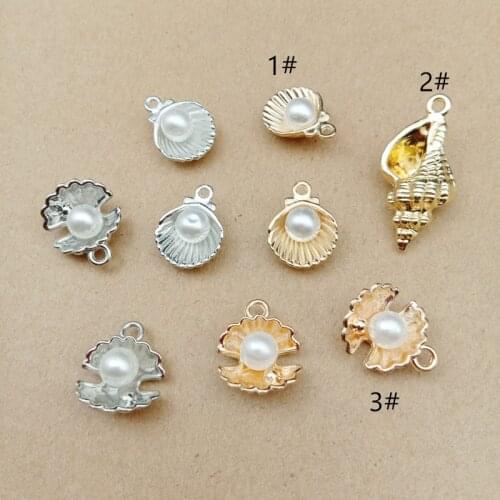 10pcs pearl shell and conch charms for jewelry making and crafting fashion earring pendant necklace bracelet charms