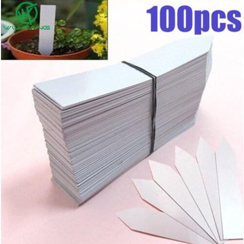 100Pcs 10*2cm Flower Tag Mark T-type Gardening Label Nursery Plastic Plant Label Garden Ornaments White