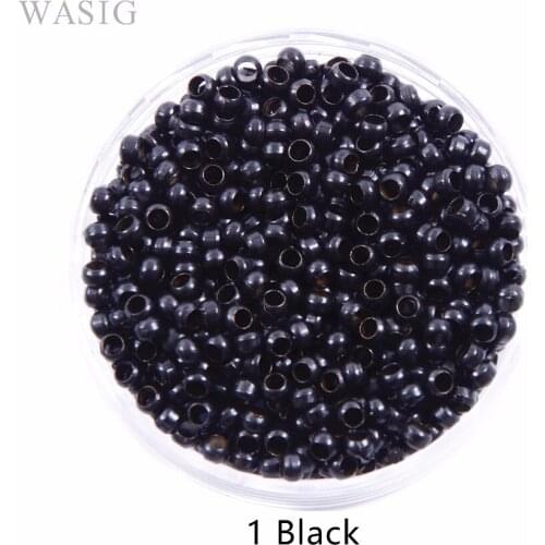 1000Pcs 2.5mm Copper Nano Ring Beads for Nano Rings Hair Extensions 1# Black Color