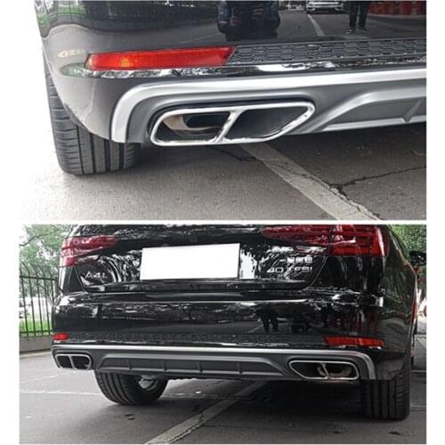 2Pcs Car Accessories Stainless Steel Silver Exhaust Tailpipe Cover Trim for Audi