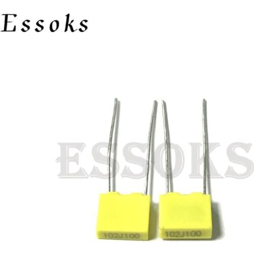 20PCS Correction capacitor 100V 1NF 100V102J 102 102J Pitch 5mm Polypropylene Safety Plastic Film capacitors