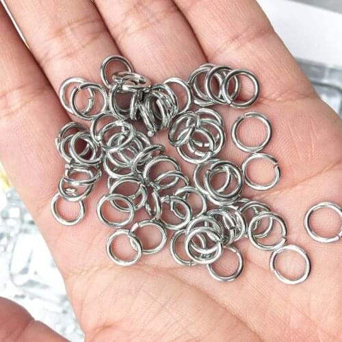 200pcs/lot Stainless Steel Open Jump Rings Connectors Jewelry Findings 9mm silver tone