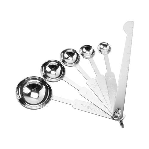 5pcs Teaspoons Measuring Spoons Stainless Steel Kitchen Scale Spoon For Cooking Baking Sugar Coffee Measuring Spoon Set