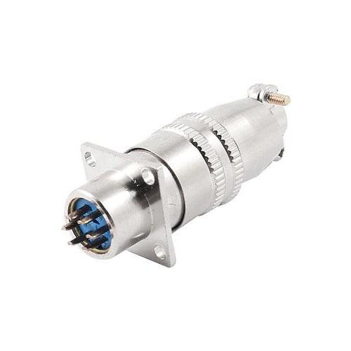 Panel Mounted 12mm Male Thread 6 Pin Aviation Connectors Plugs AC 125V 3A XS12-6