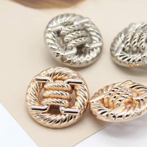6pcs Big Knotted Rope Gold Metal Buttons For Clothes Women Coat Sweater Button Garment Handmade DIY Sewing Accessories Wholesale
