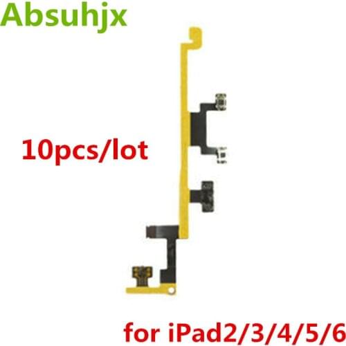 Absuhjx 10pcs Power On Off Volume Flex Cable for iPad 2 3 4 5 6 Air Mute Switch Control Key Ribbon Parts