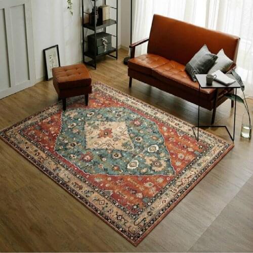American retro carpet European ethnic style living room carpet country simple sofa coffee table bedroom bedside blanket