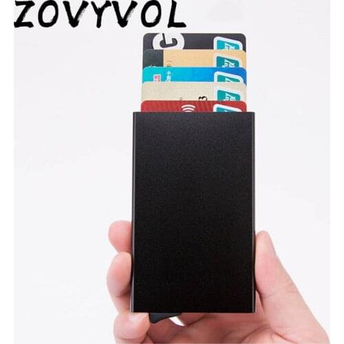ZOVYVOL Rfid Blocking Automatical Aluminium Thin Men Wallets Male Mini Slim Wallet Card ID Holders Wallet Small Purses 6 Colors
