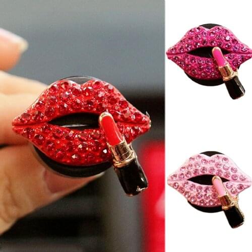 Car Red Pink Lip Aromatherapy Air Vent Perfume Clip Creative Auto Interior Air Fresher Fragrance Decoration