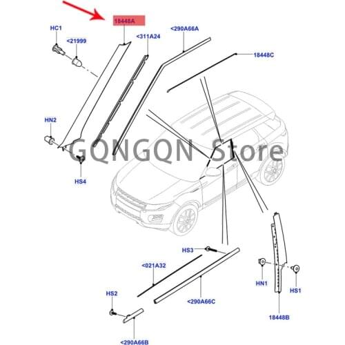 CAR A-pillar exterior panel 2012 -2021lan dro ve rra nge rov ere voq ue trims, left and right door A-pillar trim panels, door ex