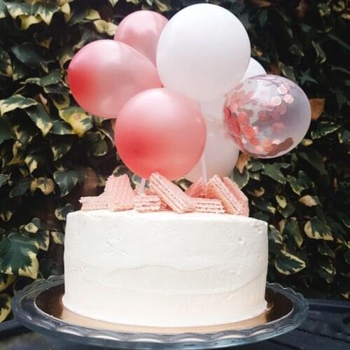 10pcs/set 5inch Balloons Cake Toppers Creative Balloon Topper for Birthday Party Decorations Kids cupcake Wedding Cake Decor