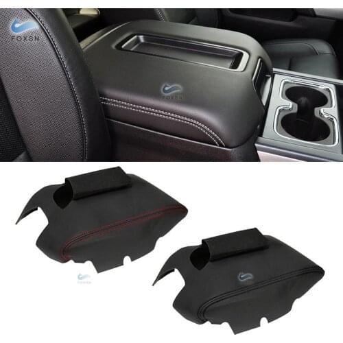 For Chevrolet Chevy Silverado GMC Sierra 2014 2015 2016 2017 2018 Microfiber Leather w/ Sponge Center Console Armrest Cover Trim