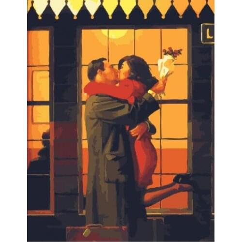 Long-awaited meeting Set for drawing by numbers art figure pictures for living room home decor