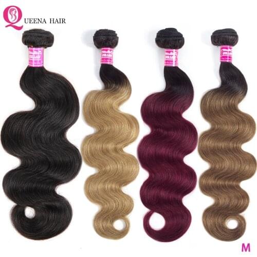 Ombre 1B/99J Burgundy Bundles Body Wave Brazilian Hair Weave Bundles 1b 27 1b 30 100% Ombre Human Hair Weaving Bundles Non Remy