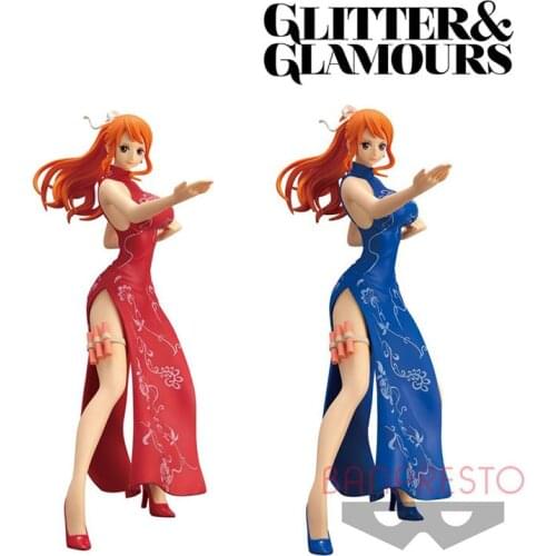 Judai 22cm Original Banpresto Glitter & Glamours One Piece Nami Kung Fu Style PVC Action Figure Model Doll Toys