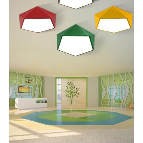 Geometric ceiling lamp creative personality LED study bedroom living room lamp color cartoon childrens lamps