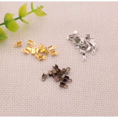 Hot 100pcs leather rope clip for Making Bracelet/chain decoration DIY Jewelry Accessories Metal Crimps End Caps End connection