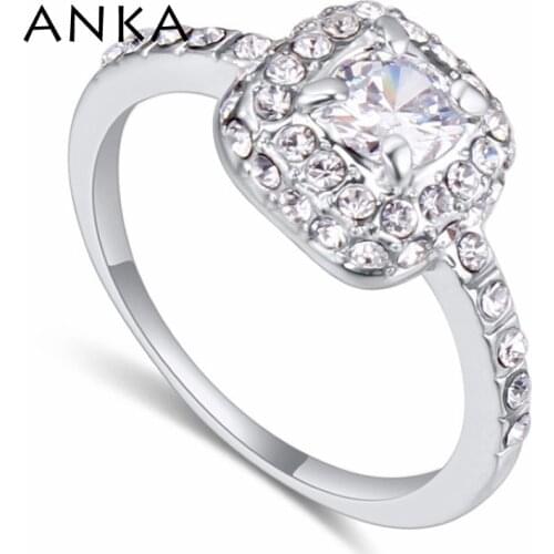 Classical Engagement Ring Made with AAA Cubic Zircon Wedding Rings for Bridal Rhodium Plated Bijoux #118377