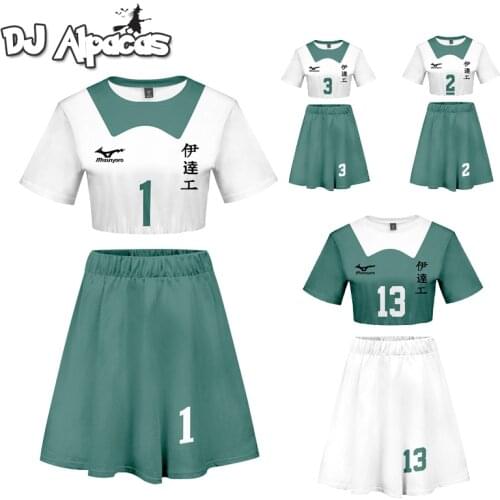 Haikyuu Anime Cosplay Costume Top + Skirt Sets Kenma Kozume Hoodies Haikyuu Volleyball Uniform Akaashi Keiji