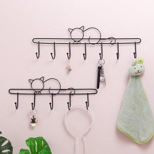 Hook Simple Wrought Iron Door Key Hook Home Living Room Bedroom Kitchen Decoration Coat Hook UD88