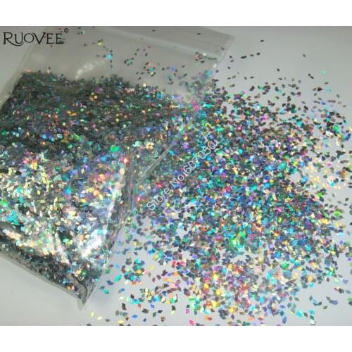 1MM Laser Holographic Silver Diamond rhombus Glitter Dazzling Paillette Spangles Shape for DIY Nail Art&Glitter Crafts