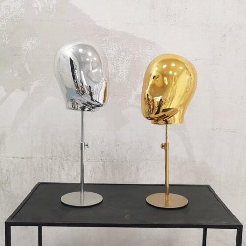 Fashion Fiberglass Head Mannequin Shiny Head Model Customized Factory Direct Sell