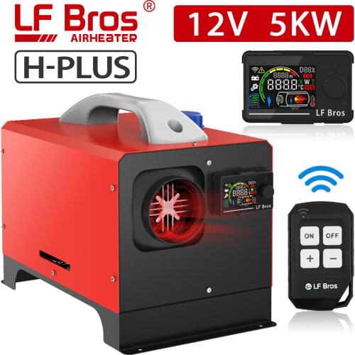 LF Bros Parking Heater Plus 12V Horizontal all-in-one easy-to-install Car heater 5KW Diesel air heater Remote control LCD switch