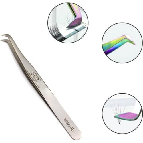 VETUS NEW MSA-6B Eyelash Tweezer Professional for 3D/6D Volume Eyelash Extension blooming flowering Fan Lash Tweezer