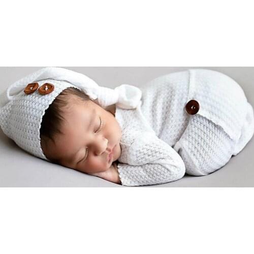 Newborn Photography Props Infant Costume Outfit with Hat Photo Shooting Soft Cute Romper Baby Photography Prop Clothes