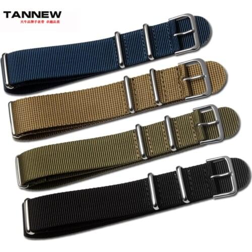 18|20|22|24mm thin nylon canvas watch strap with pin buckle eight colors to choose