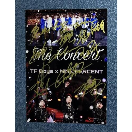 Hand signed NINE PERCENT TFBOYS autographed group photo 5*7 concert 112019