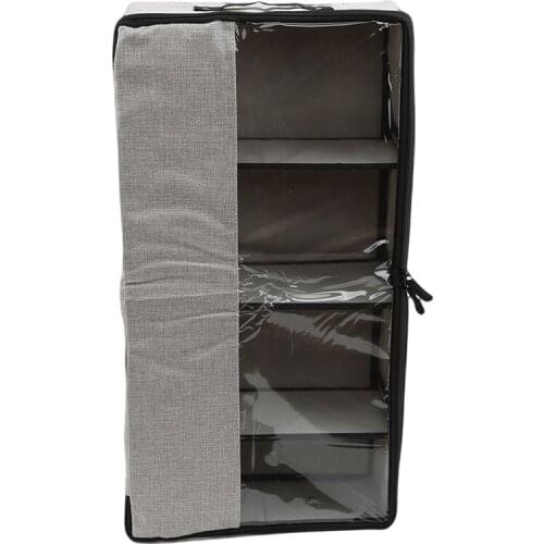 Grid Shoe Box Thick Fabric Transparent Shoe Box Dust-proof Shoe Cabinet Wardrobe Closet Home Storage Tool Foldable Storage Tool