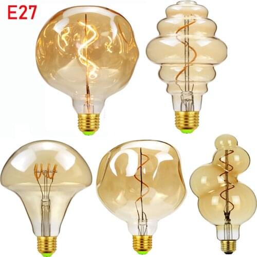 Retro Bulb LED Bulb G125 Stone Bulb Light 4W Dimmable 220V 110V LED Filament Decoration Edison Bulb