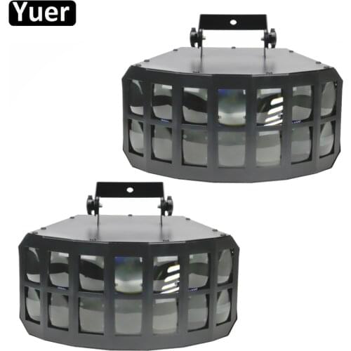 2Pcs/Lot 2x15W RGBW 4IN1 LED Double Layer Stage Downlight DMX512 Strobe Beam Effect Sound Party Lights For DJ Disco Club Light