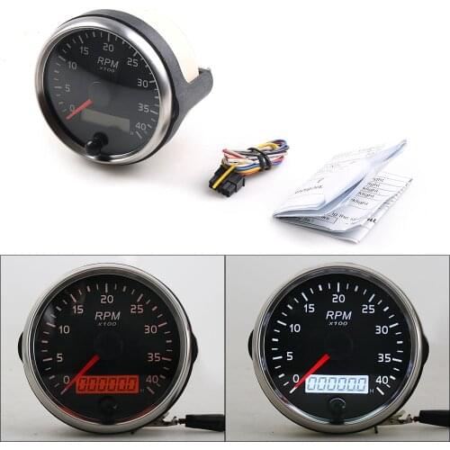 0-4000RPM Diesel Tachometer 85MM RPM Gauge Amber/White Light Tacho Meter With LCD Hourmeter For Car Boat Motorcycle