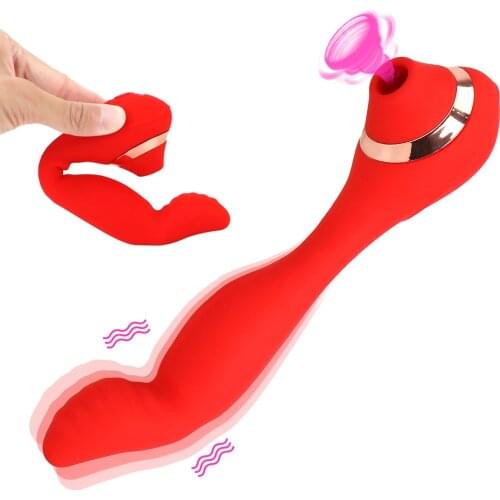 Moving Stimulate G Spot Massager Nipple Sucking Vibrator Dildo Finger Vibrator Dual Use Silicone Clitoris Sucker