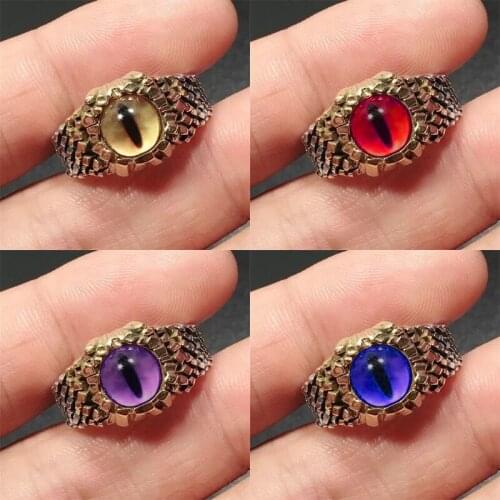 Vintage Punk Style Red Evil Eye Snake Rings For Men Women Personality Motorcycle Party Ring Mens Bar Night Club Accessories