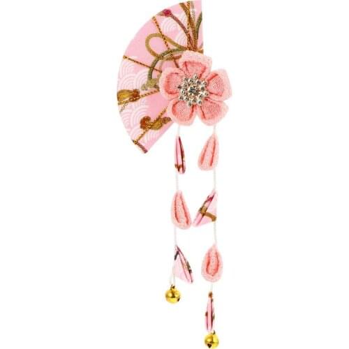 1pc Japanese Kimono Sakura Tassel Kanzashi Hair Ornament Tie Band Clip