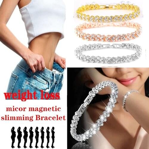 Women Fashion Crystal Bracelet Weight Loss Magnetic Gold Chain Bracelet Female Jewelry Bracelet Gift for Women Female Jewelry