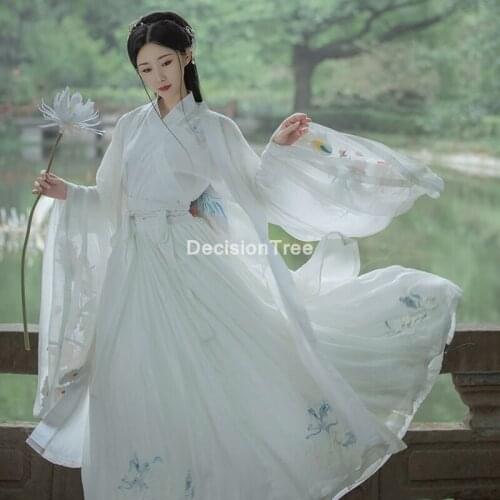 2021 woman chinese traditional dance costumes elegant fairy performance hanfu embroidery oriental tang ancient photography dress