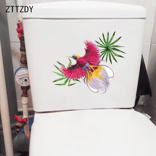 ZTTZDY 25.9×22.2CM Painted Cartoon Flying Bird Bathroom Toilet Decoration Classic Home Wall Stickers T2-1168