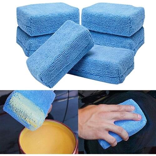 1/10Pcs Microfiber Car Washing Sponge Automobile Cleaning Cloths Car Wax Polishing Pad 12cm*8cm*4cm