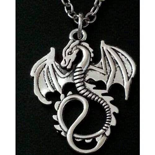 1 PCS Fashion Jewelry Vintage Flying Dragon Charm Suspension Pendants Necklaces For Womens&Men Gift