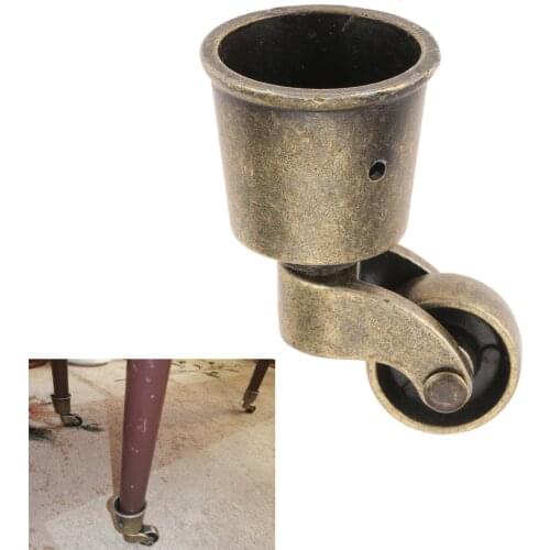 1 PC Vintage Swivel Round Cup Caster Universal Pulley Wheel Chair Sofa Cabinet Swivel Wheel Caster Furniture Hardware with Screw
