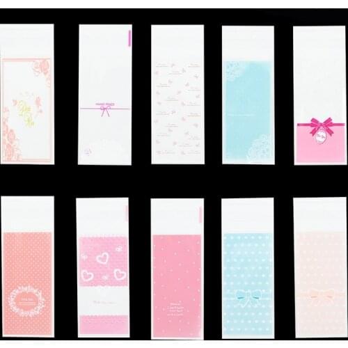 100Pcs 5X13cm Cute Opp Plastic Bags for Chocolate Candy Lollipop Cookie Packaging Cellophane Bag Wedding Party Favors Gift Bags