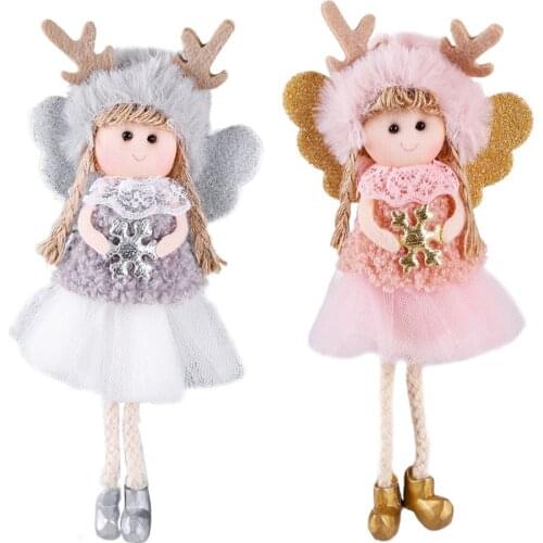 2 PCS Christmas Tree Hanging Ornaments Christmas Elk Doll Decoration Holiday Gifts For Kids Friends High Quality Material Pretty