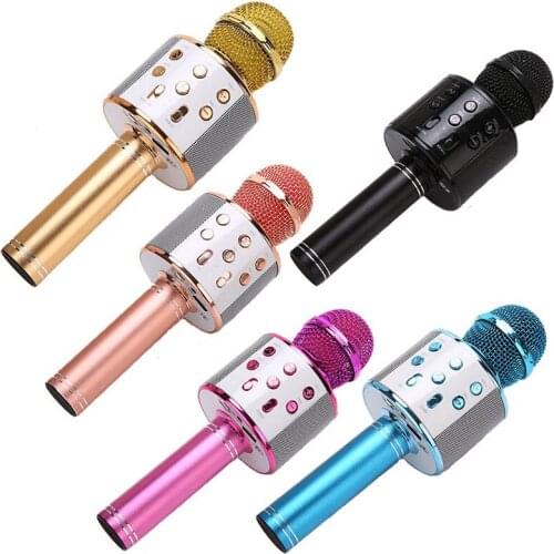 Bluetooth Karaoke Microphone Wireless Microphone Professiona Speaker Handheld Microfone Player Singing Recorder Micphone
