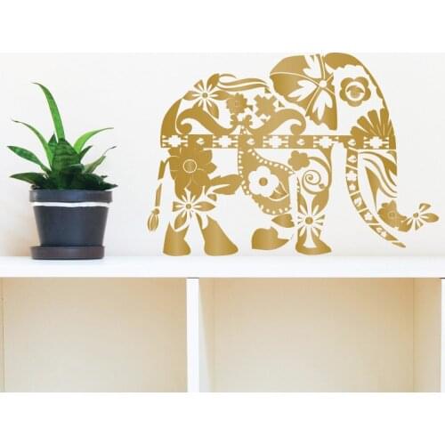 Bohemian Elephant Wall Decal Floral Moraccan Pattern Wall Stickers Vinyl Home Interior Removable Fashion Design Art Mural SYY796