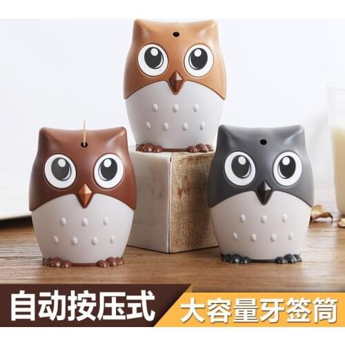 Household Toothpick Storage Box Creative Cartoon Toothpicks Holder Automatic Pop-up Toothpick Dispenser Container